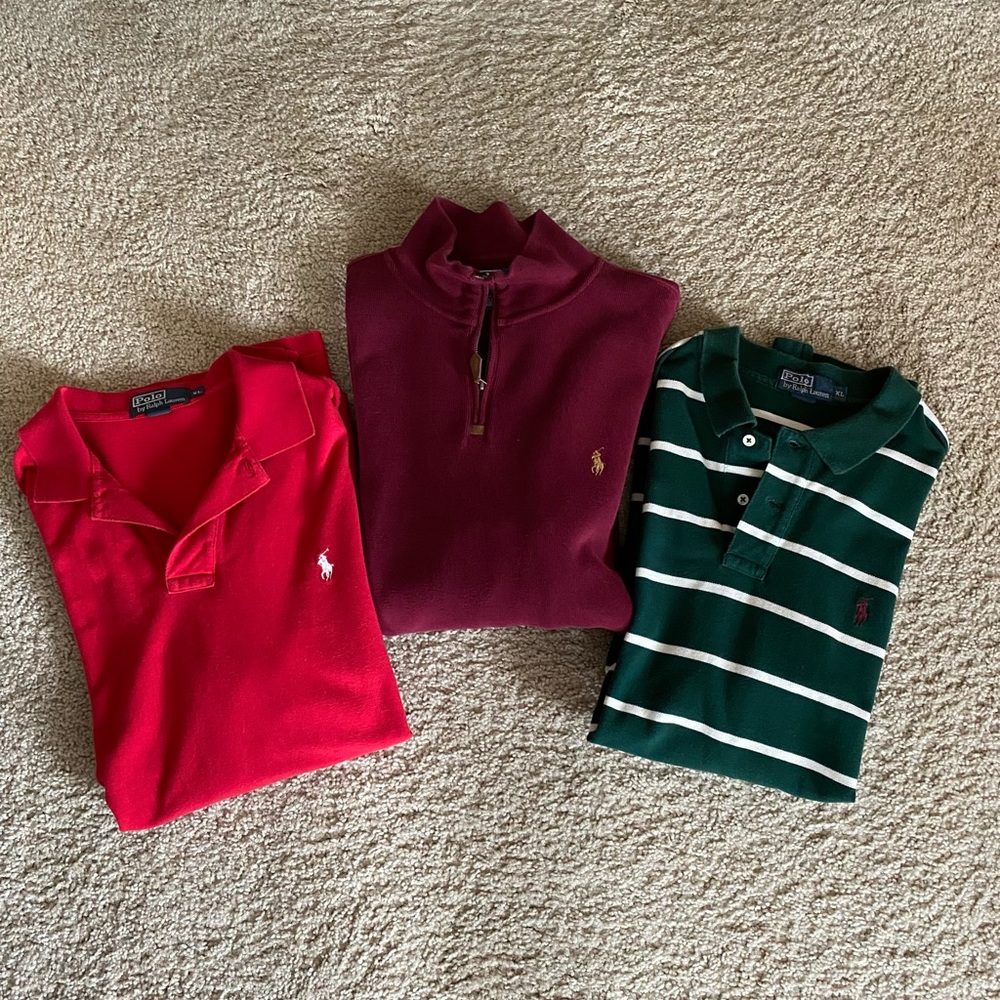 Pack of XL Polo items! Pullover and 2 polos!
